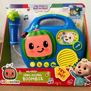 Cocomelon My Fist Sing-Along Toddler Boombox with built in microphone